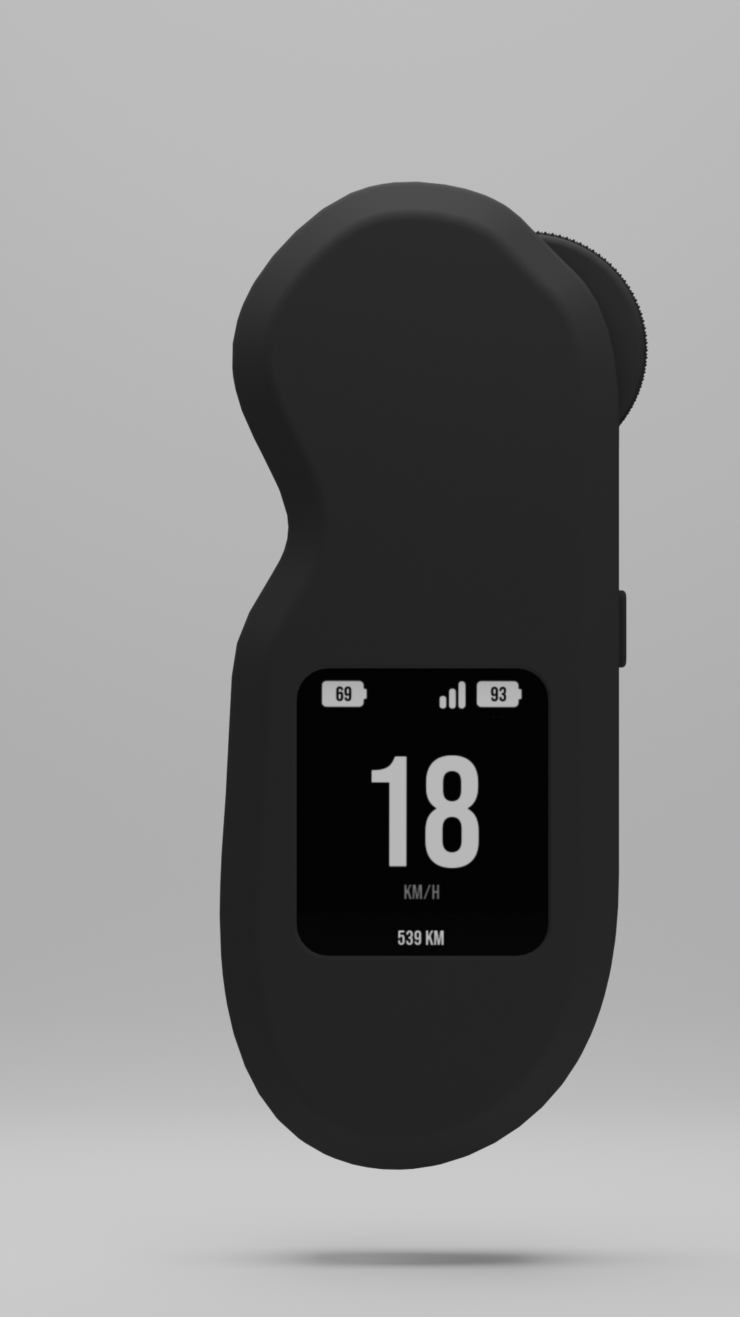 GB Remote Lite in black - Essential electric skateboard remote control with TFT display and hall sensor